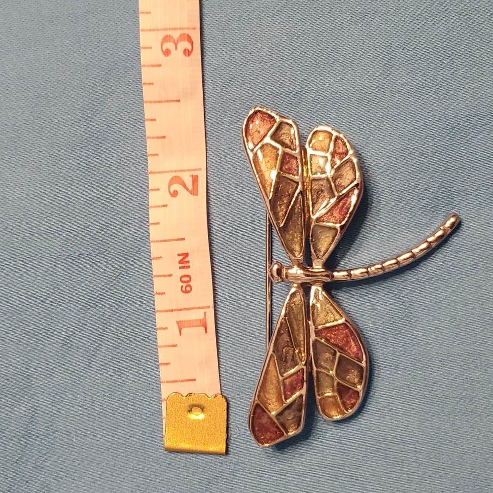 Stone wing dragonfly brooch - Picture 2 of 3